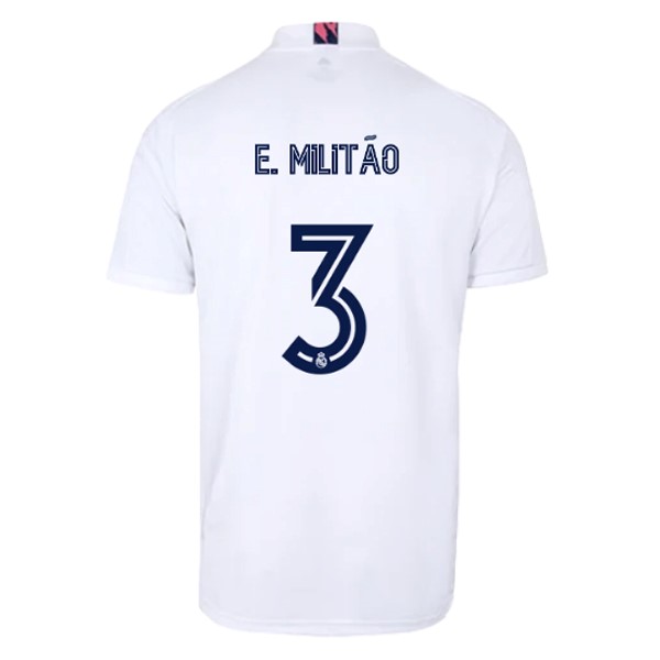 Camiseta Real Madrid Primera Equipación NO.3 E. Militão 2020-2021 Blanco